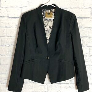 Ted Baker Working Title black wool blend one button blazer jacket